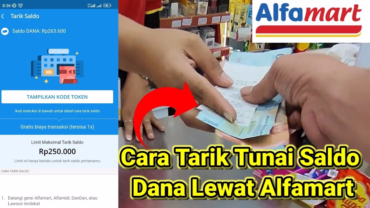 cara tarik saldo dana di alfamart