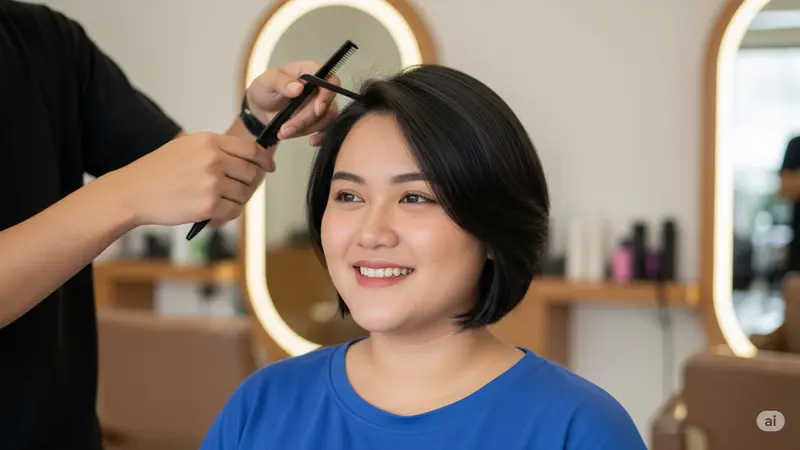model rambut pendek wanita gemuk