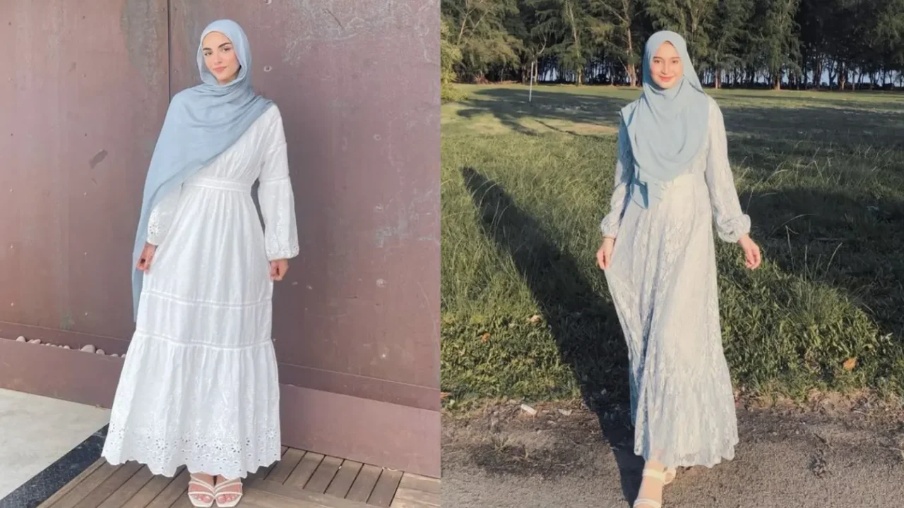 baju gamis putih cocok dengan jilbab warna apa