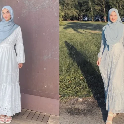baju gamis putih cocok dengan jilbab warna apa